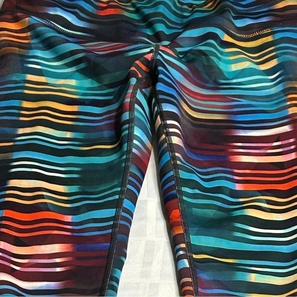 Athleta  leggings size small ,multicolor stripes with abstract geometric,gym,EC - Picture 11 of 16